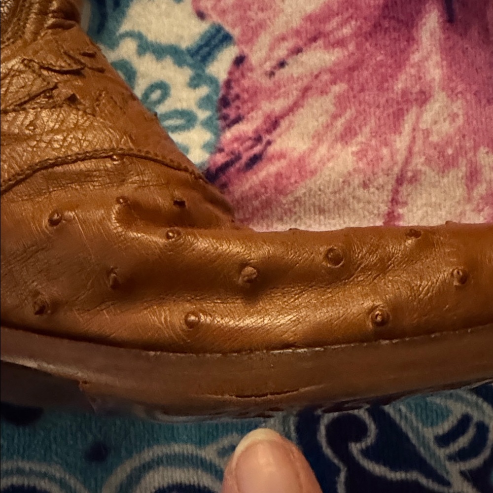 Lucchese ostrich Brown Leather Cowboy Boots - Picture 11 of 16